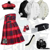 Battle Of Kilts Men’s Tartan Kilt Outfit – 9-Piece Scottish Set with Premium Accessories